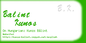 balint kunos business card